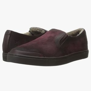 ❤️ Frye Gemma Fur Lined Slip On Sneakers - Maroon LIKE NEW